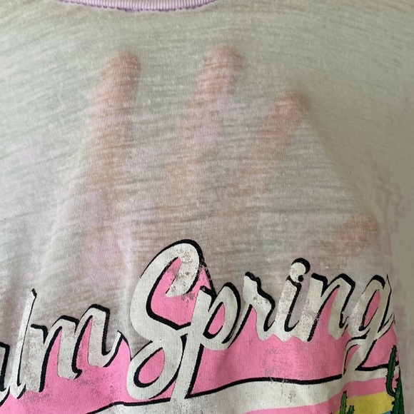 Urban Nation Palm Springs pink distressed style lightweight t-shirt top - Picture 6 of 10